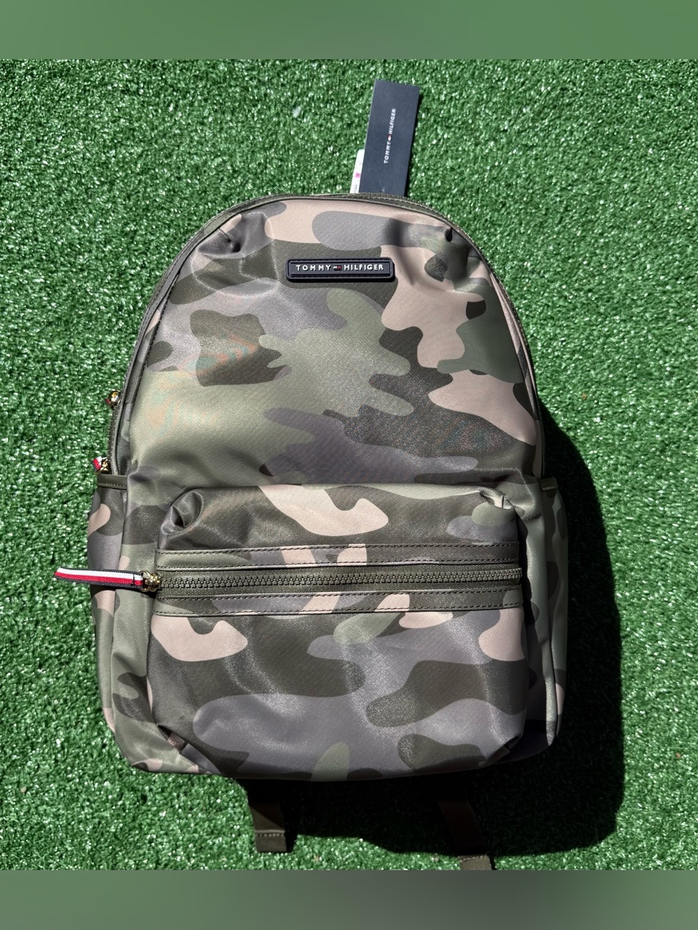Tommy Hilfiger Men’s Camouflage Backpack in Olive and Khaki